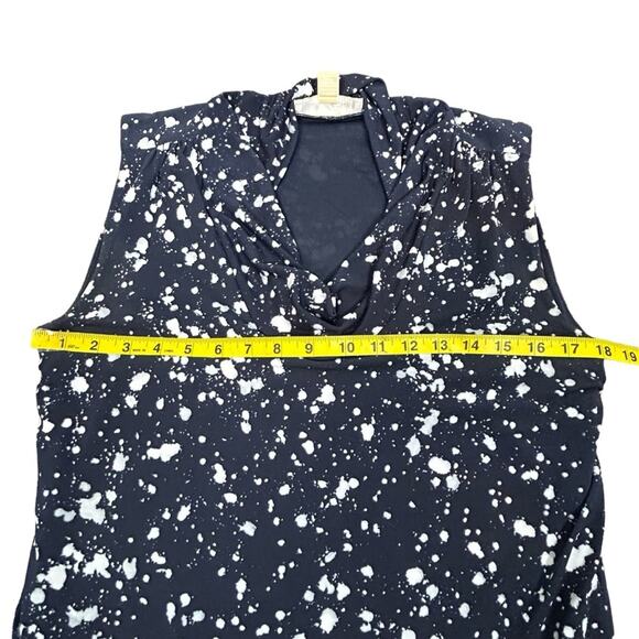 Michael Kors Dress Womens Size S Cowl Neck Sleeveless Tiered Stretchy Navy Art - Picture 7 of 9